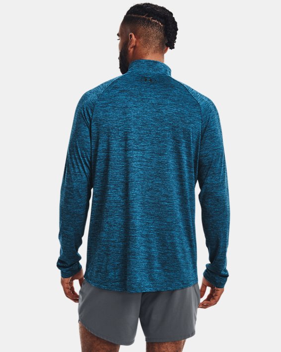 Herren UA Tech™ Shirt mit ½-Zip, langärmlig, Blue, pdpMainDesktop image number 1